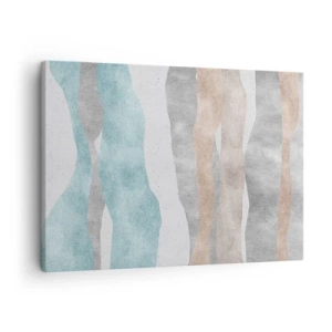 Quadro su tela - Stampe su Tela - Strisce astratte in tonalità pastello - 70x50cm - Studio di prossimità - Decorazione murale moderna per soggiorno e camera da letto ARTTOR