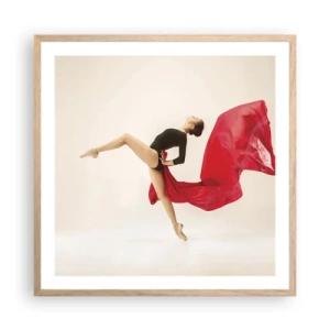 Poster in cornice rovere chiaro - Rosso e nero - 60x60 cm