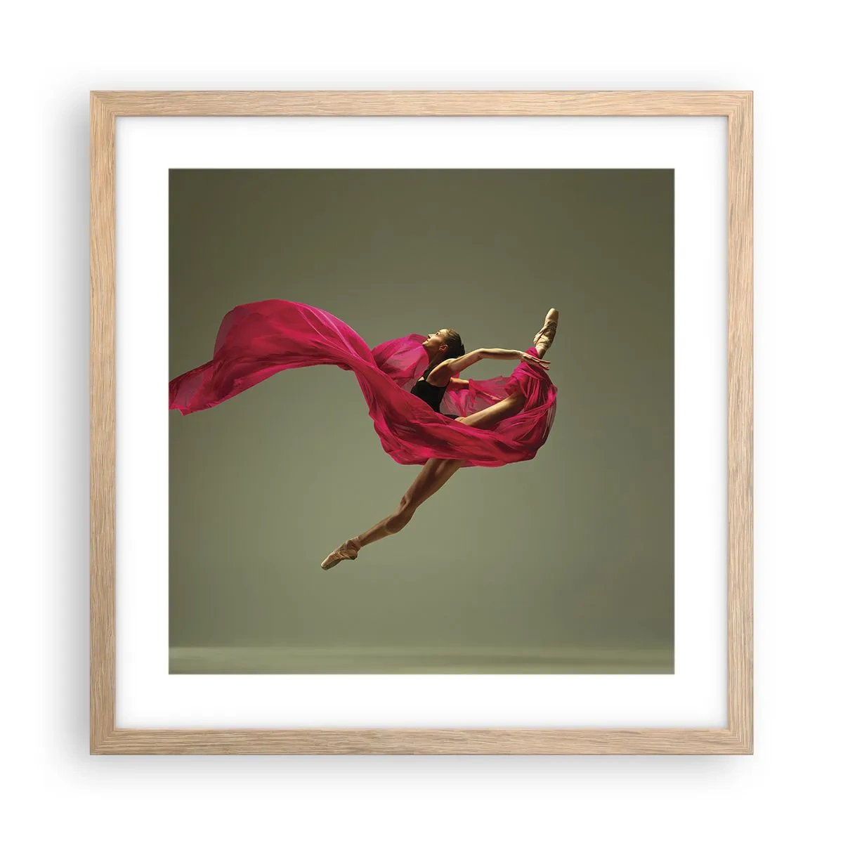 Poster in cornice rovere chiaro - Fiamma danzante - 40x40 cm