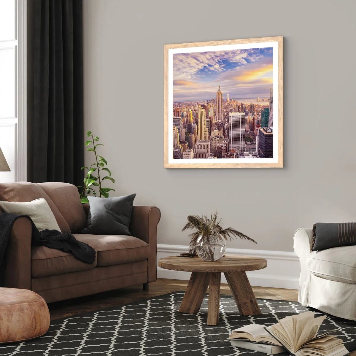 Poster in cornice rovere chiaro - Toccando le nuvole - 40x40 cm