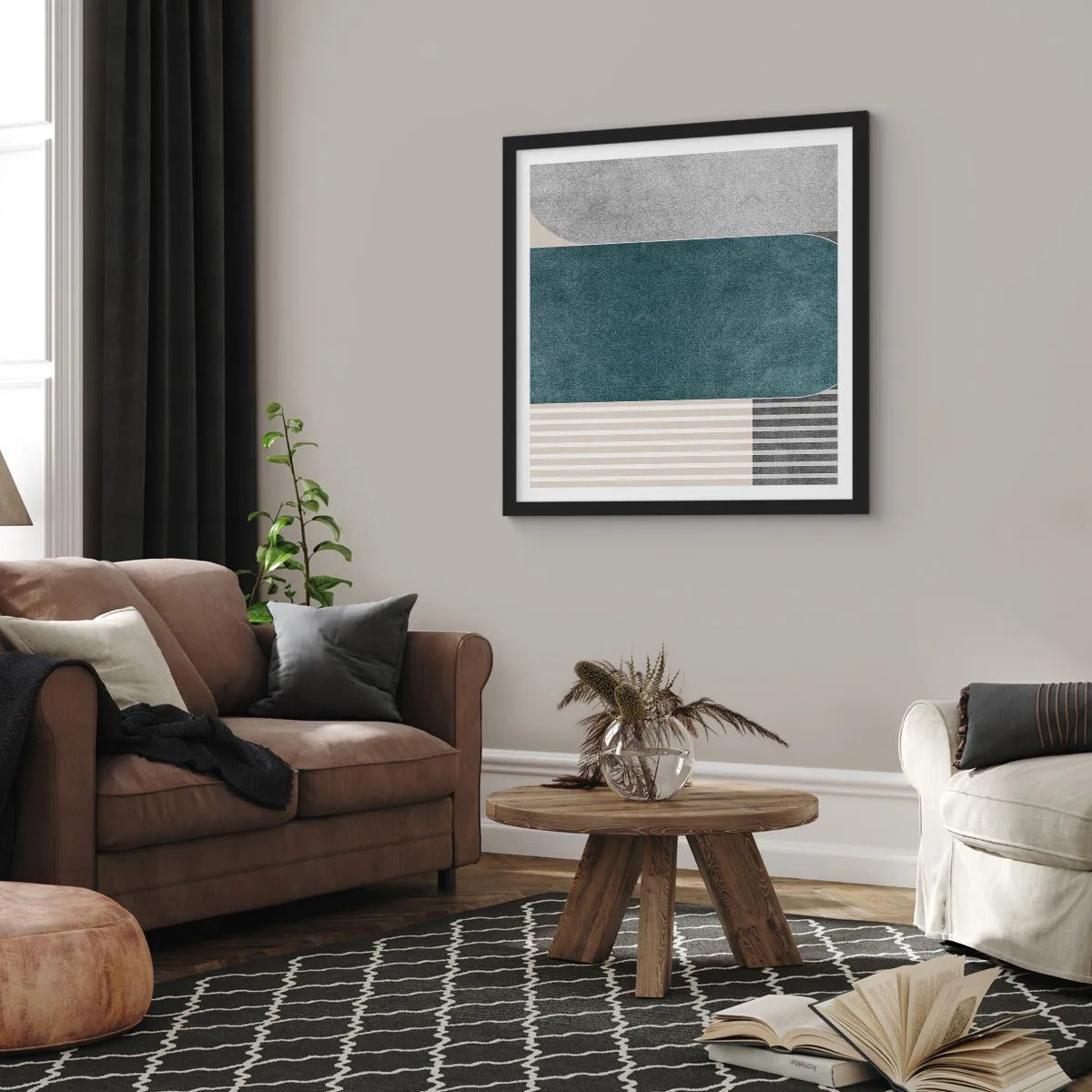 Poster in cornice nera - Composizione orizzontale - 60x60 cm