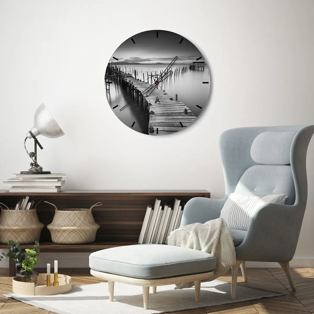 Orologio da parete - Orologio in Vetro - La pace della riva dimenticata - 30x30 cm