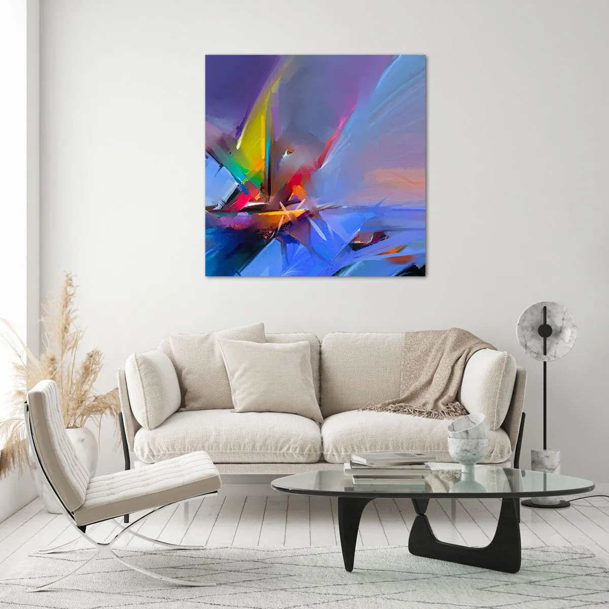 Quadro su vetro - Eliche come un uccello - 60x60 cm