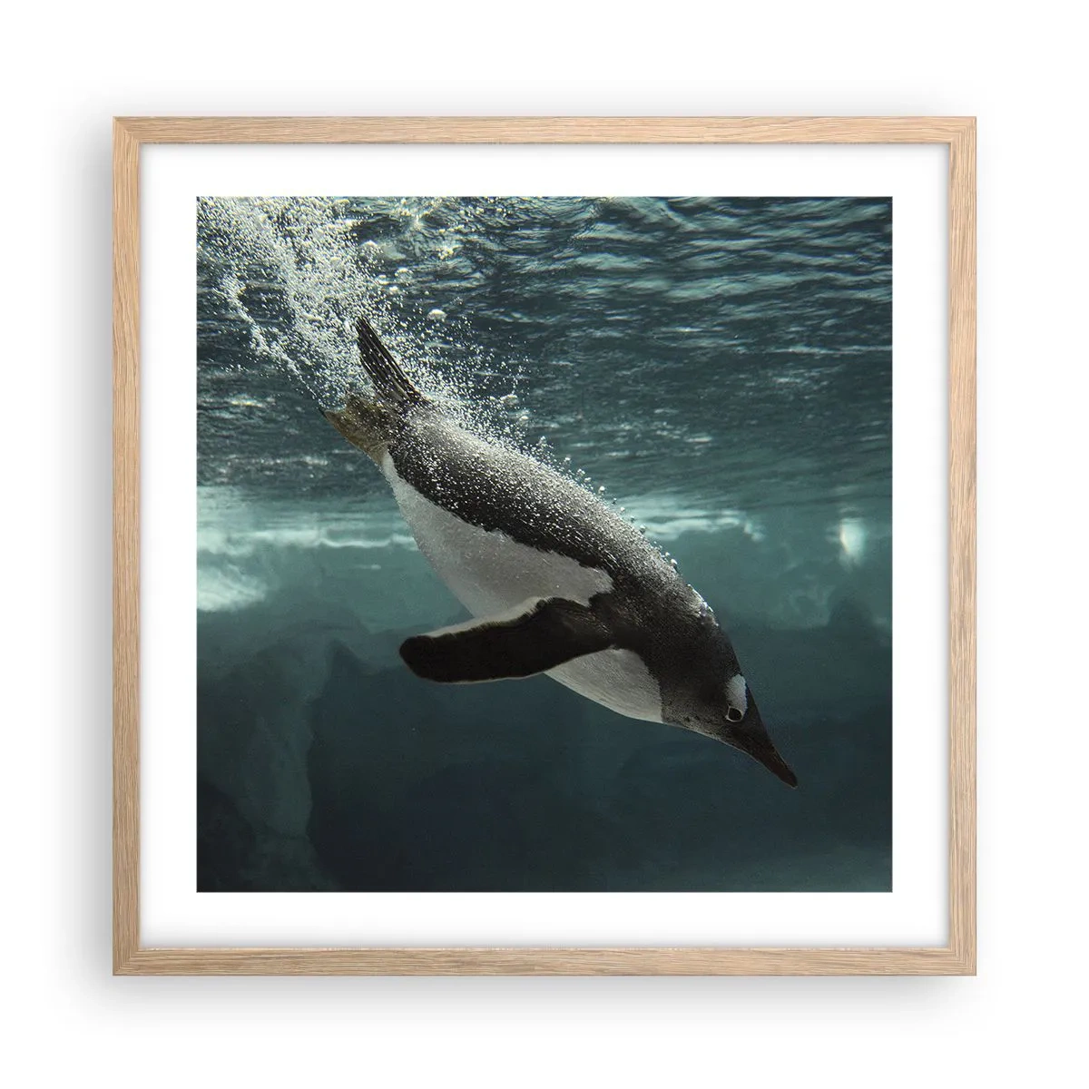 Poster in cornice rovere chiaro - Benvenuto nel mio mondo - 50x50 cm