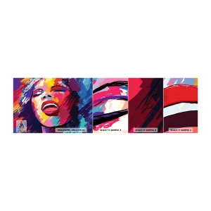 Campione di Fotomurale Adesivo Deluxe Sticker - Cantare tutta la vita - Cantante, Astrazione, Ritratto di una donna - 100x30 cm