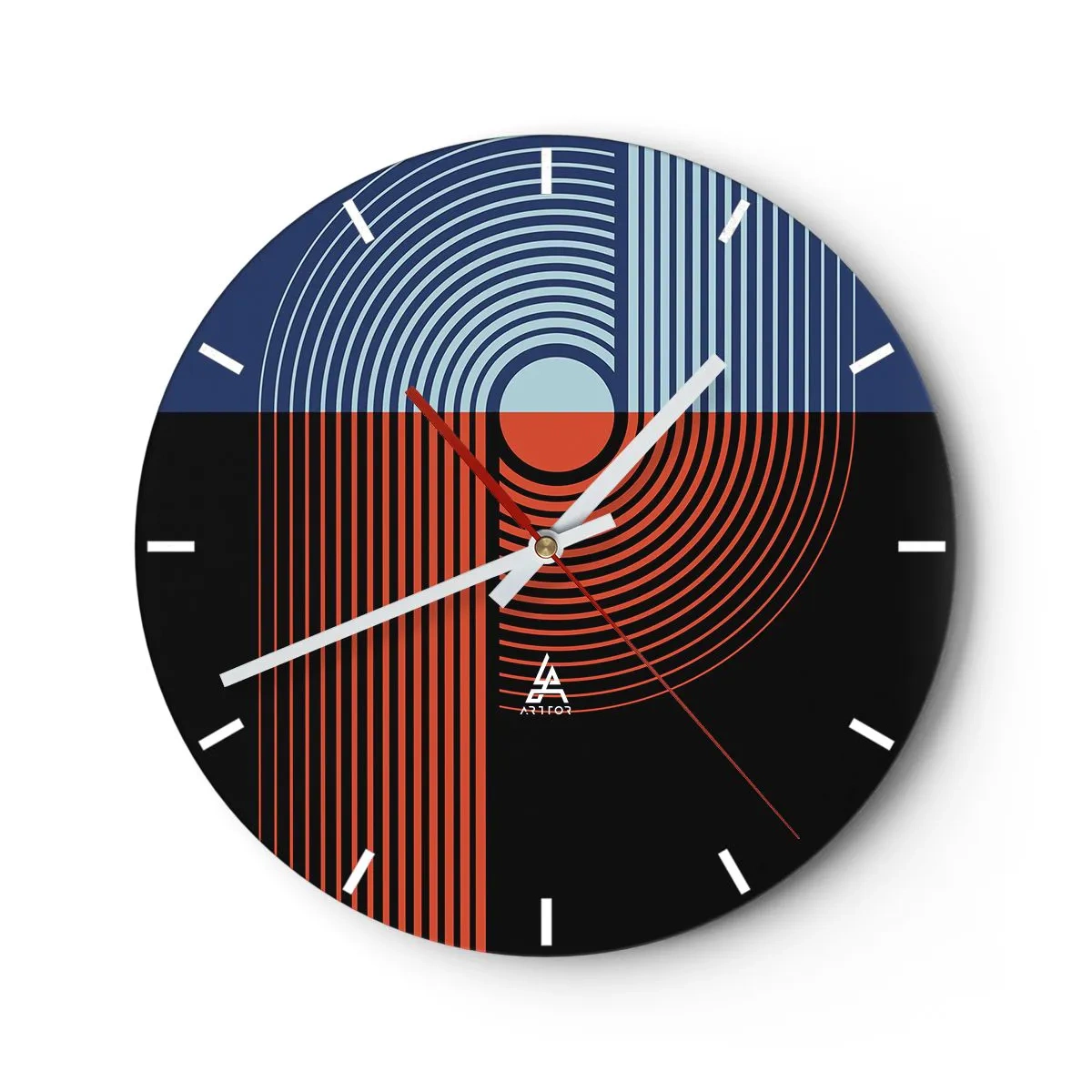 Orologio da parete - Orologio in Vetro - Nell'abbraccio geometrico - 40x40 cm