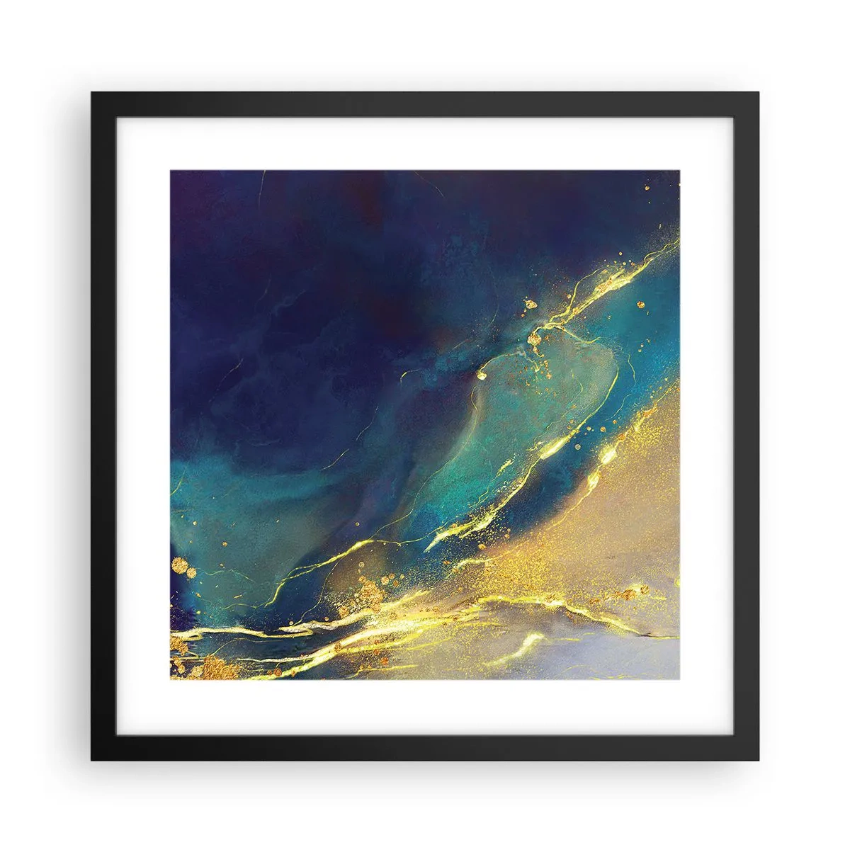 Poster in cornice nera - La palude dorata - 40x40 cm