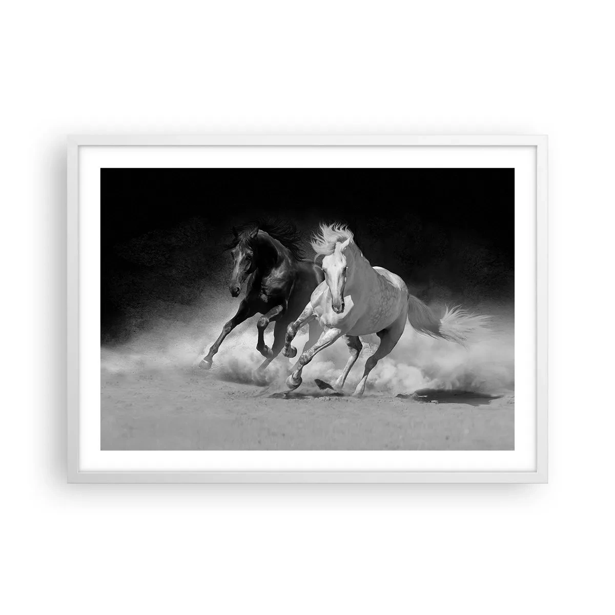 Poster in cornice bianca - Il galoppo della libertà - 70x50 cm