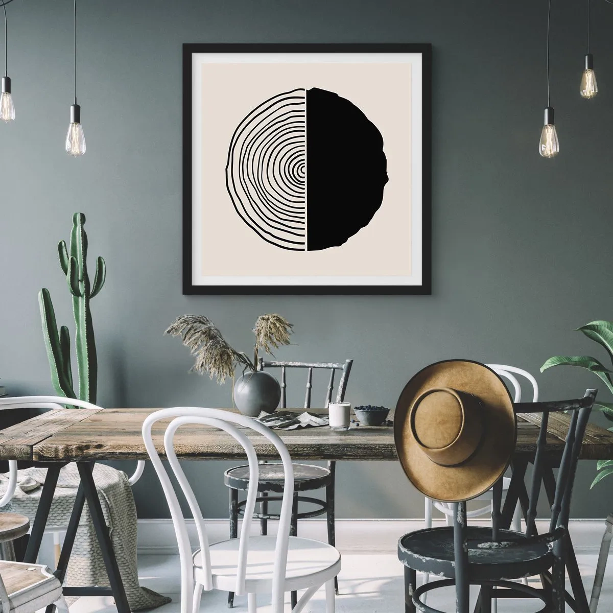 Poster in cornice nera - A metà - 60x60 cm