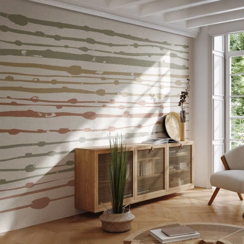 Fotomurali Standard Eco - La notazione musicale dei colori - Minimalismo, Pastello, Pezzo - 450x315 cm