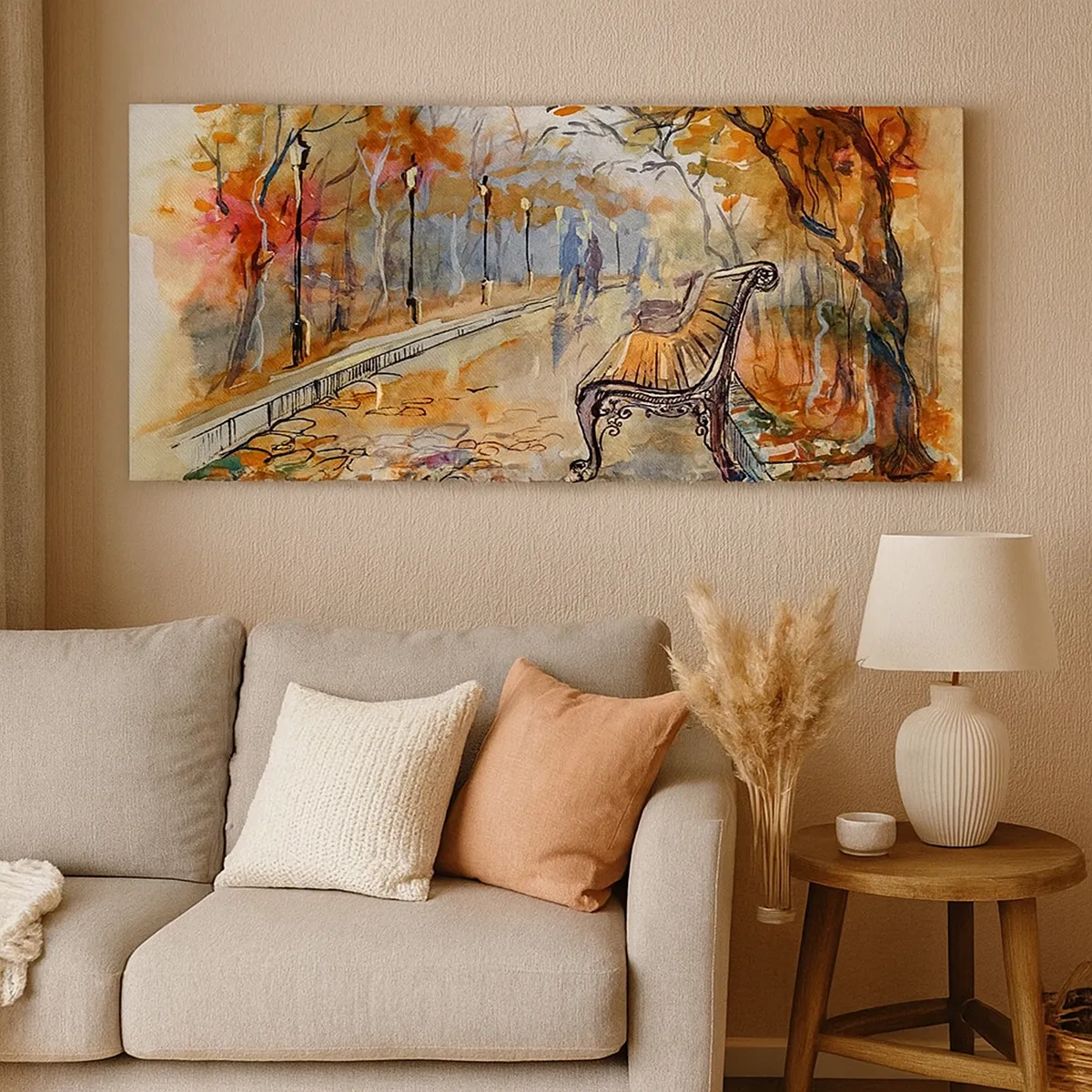 Quadro su tela - Stampe su Tela - Passeggiando insieme l'autunno - 30x30 cm