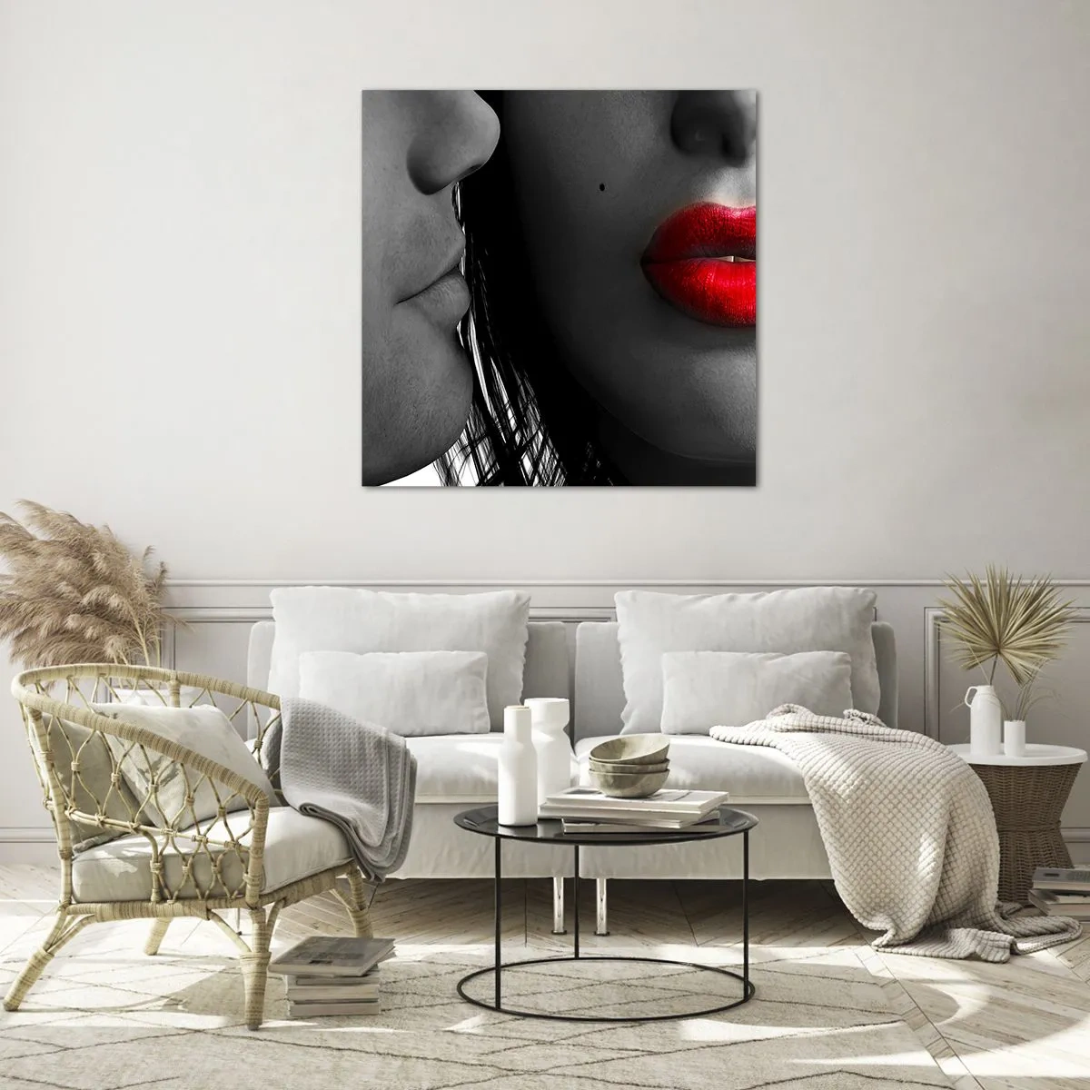 Quadro su vetro - Volto accanto al volto  - 50x50 cm