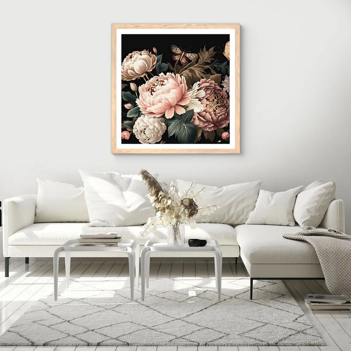Poster in cornice rovere chiaro - In stile barocco - 30x30 cm