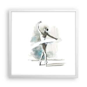 Poster in cornice bianca - Tramutata in un cigno - 50x50 cm