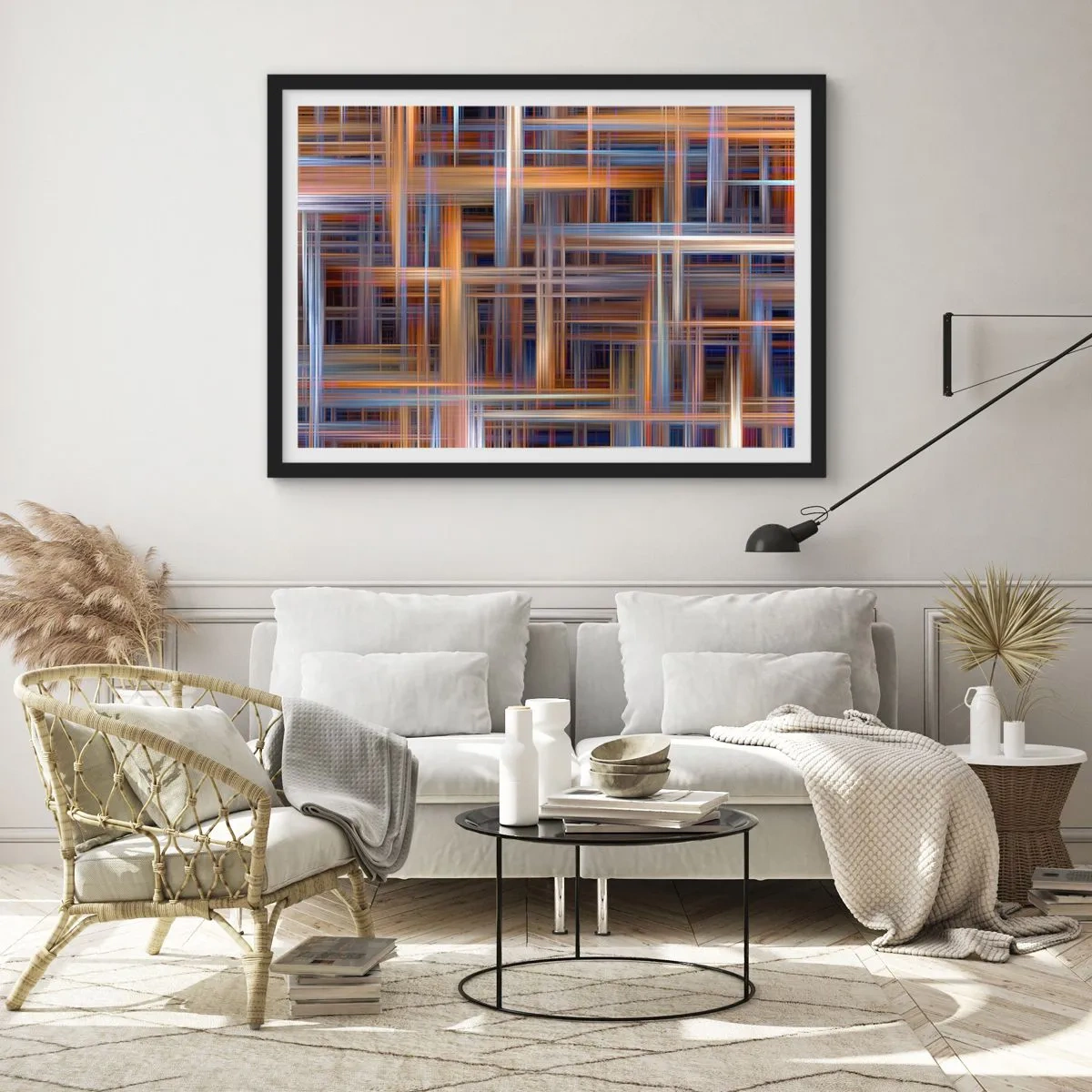 Poster in cornice nera - Tessute con la luce - 91x61 cm