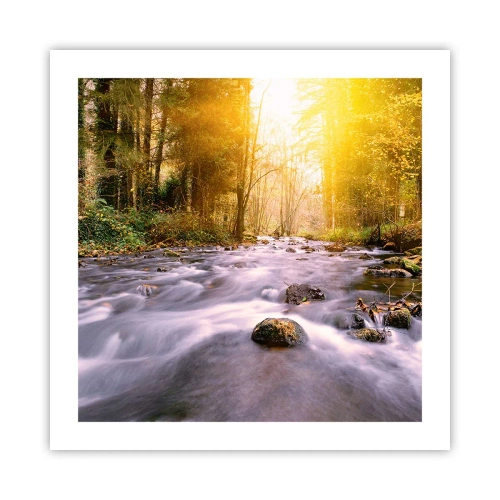 Poster - Malachite in cornice oro-argento - 50x50 cm