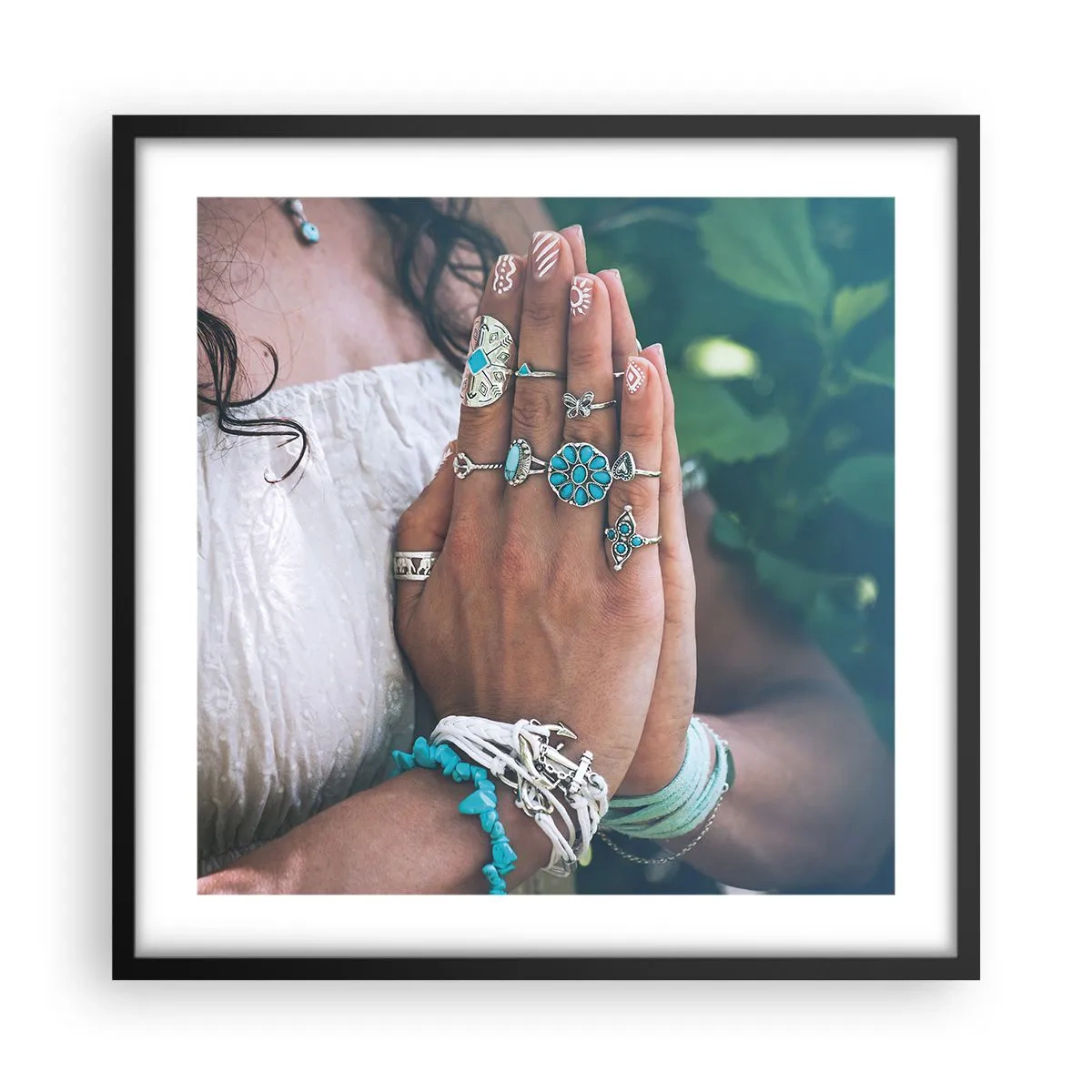 Poster in cornice nera - Benvenuto al centro dell'essere - 50x50 cm