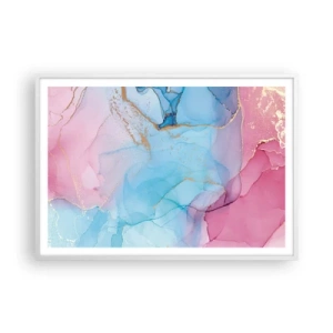 Poster in cornice bianca - Incontro e compenetrazione - 100x70 cm