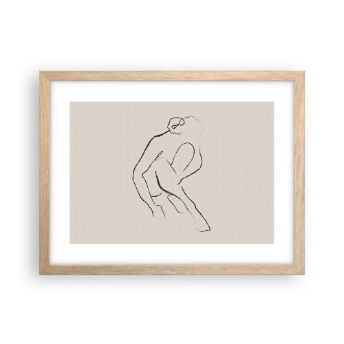 Poster in cornice rovere chiaro - Schizzo intimo - 40x30 cm
