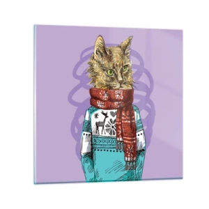 Quadro su vetro - Un gatto non solo con gli stivali - 30x30 cm