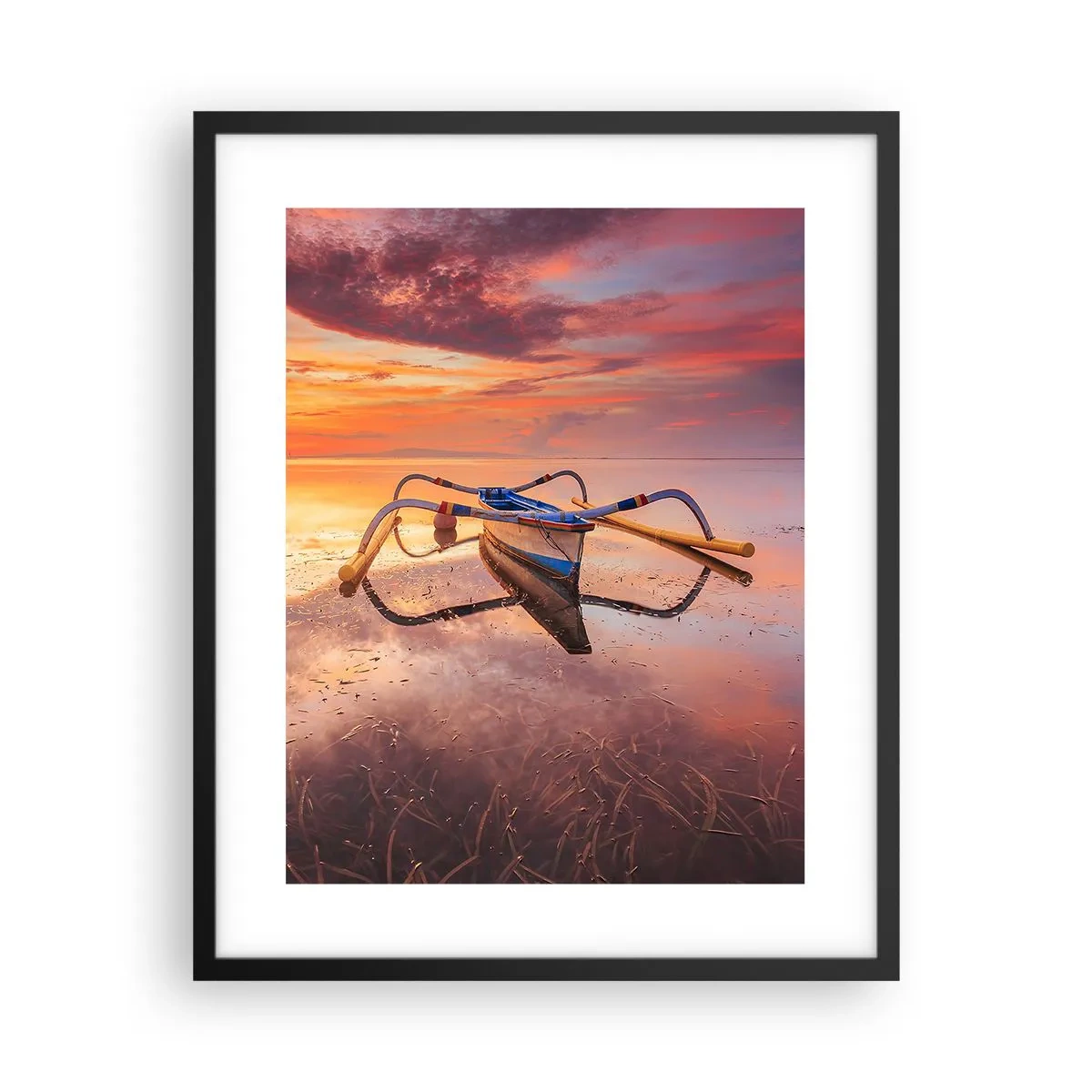 Poster in cornice nera - La pace della sera tropicale - 40x50 cm