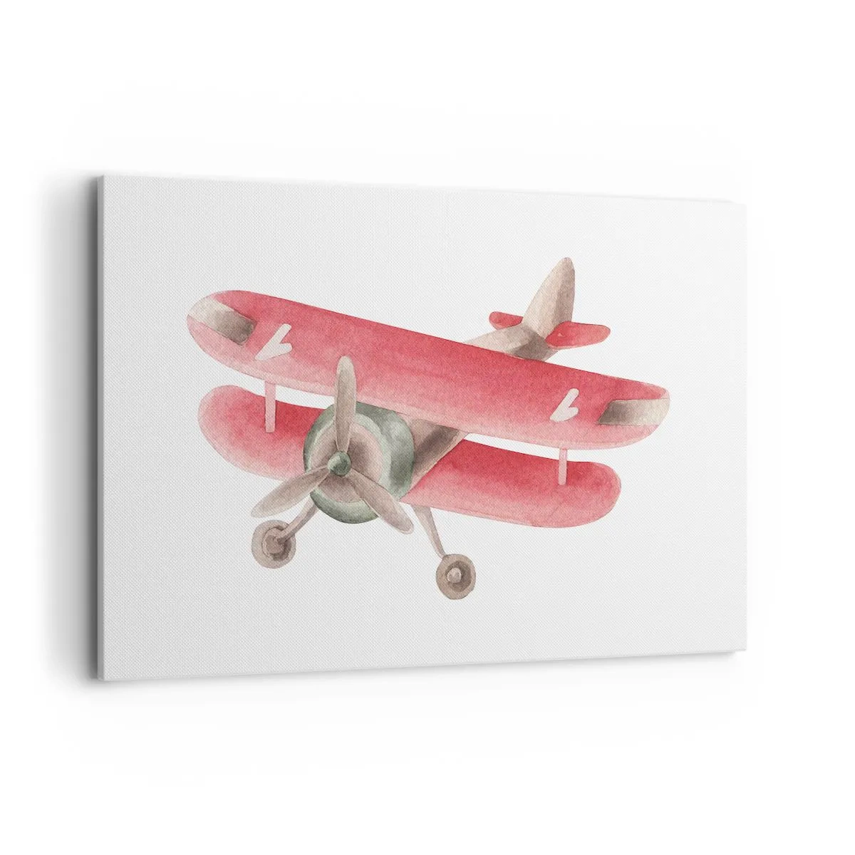 Quadro su tela - Stampe su Tela - Aereo retrò rosso su sfondo bianco - 120x80cm - Pronto a volare alto - Decorazione murale moderna per soggiorno e camera da letto ARTTOR