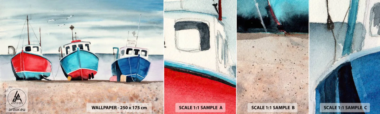 Campione Di Fotomurale Standard Eco - Pronte alla pesca - Nautico, Mare, Frese da pesca - 100x30 cm