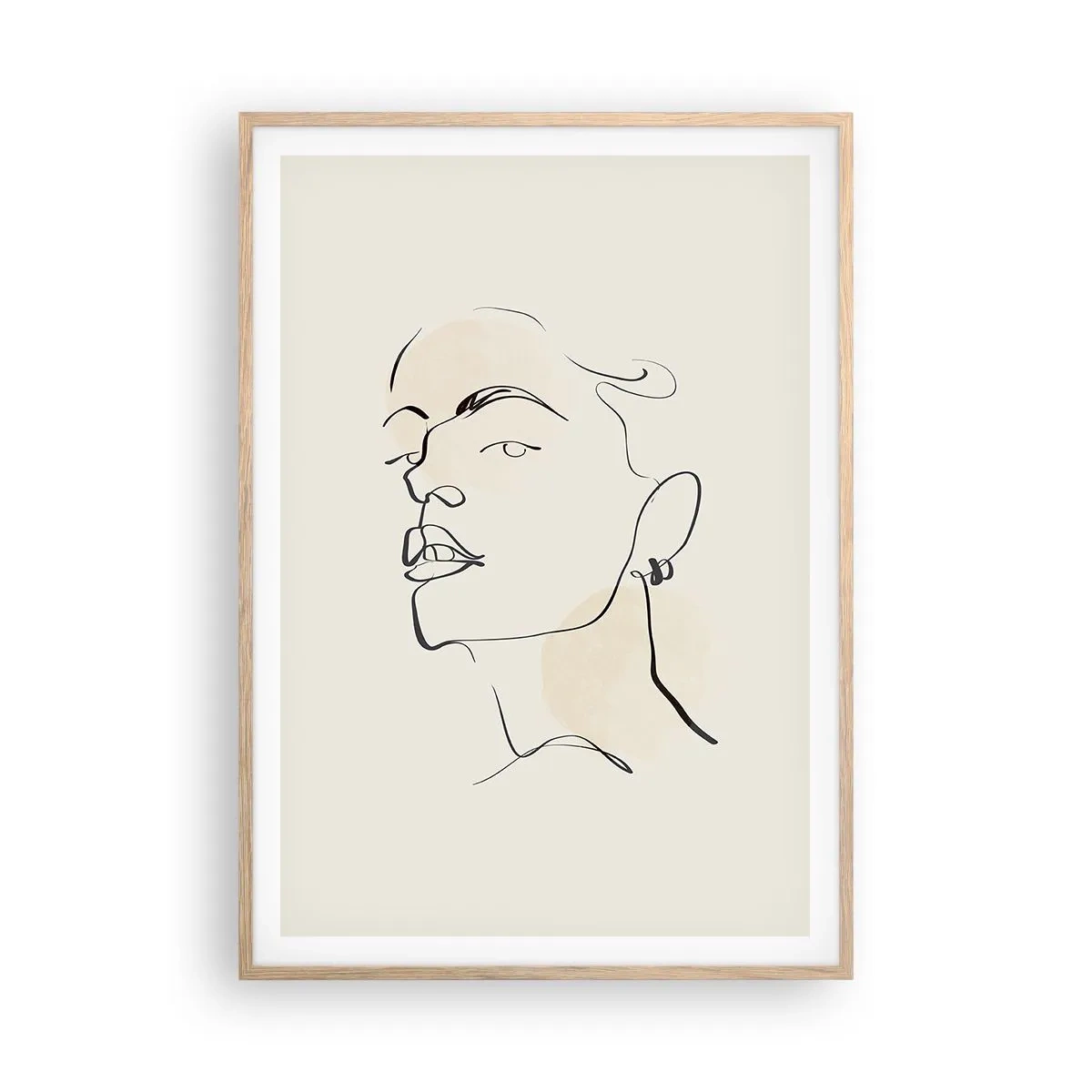 Poster in cornice rovere chiaro - Sguardo fiero - 70x100 cm