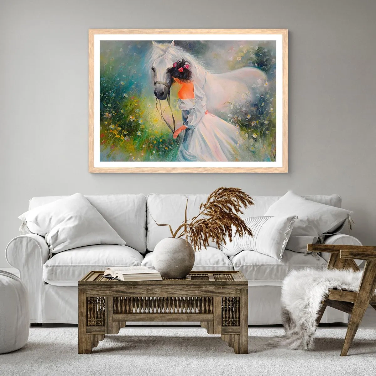 Poster in cornice rovere chiaro - Come in un bel sogno - 91x61 cm