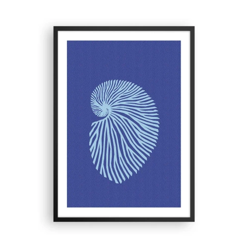Poster in cornice nera - Grafica stilizzata di conchiglie disposte a spirale - 50x70cm - La nascita della conchiglia - Decorazione murale moderna per soggiorno e camera da letto ARTTOR