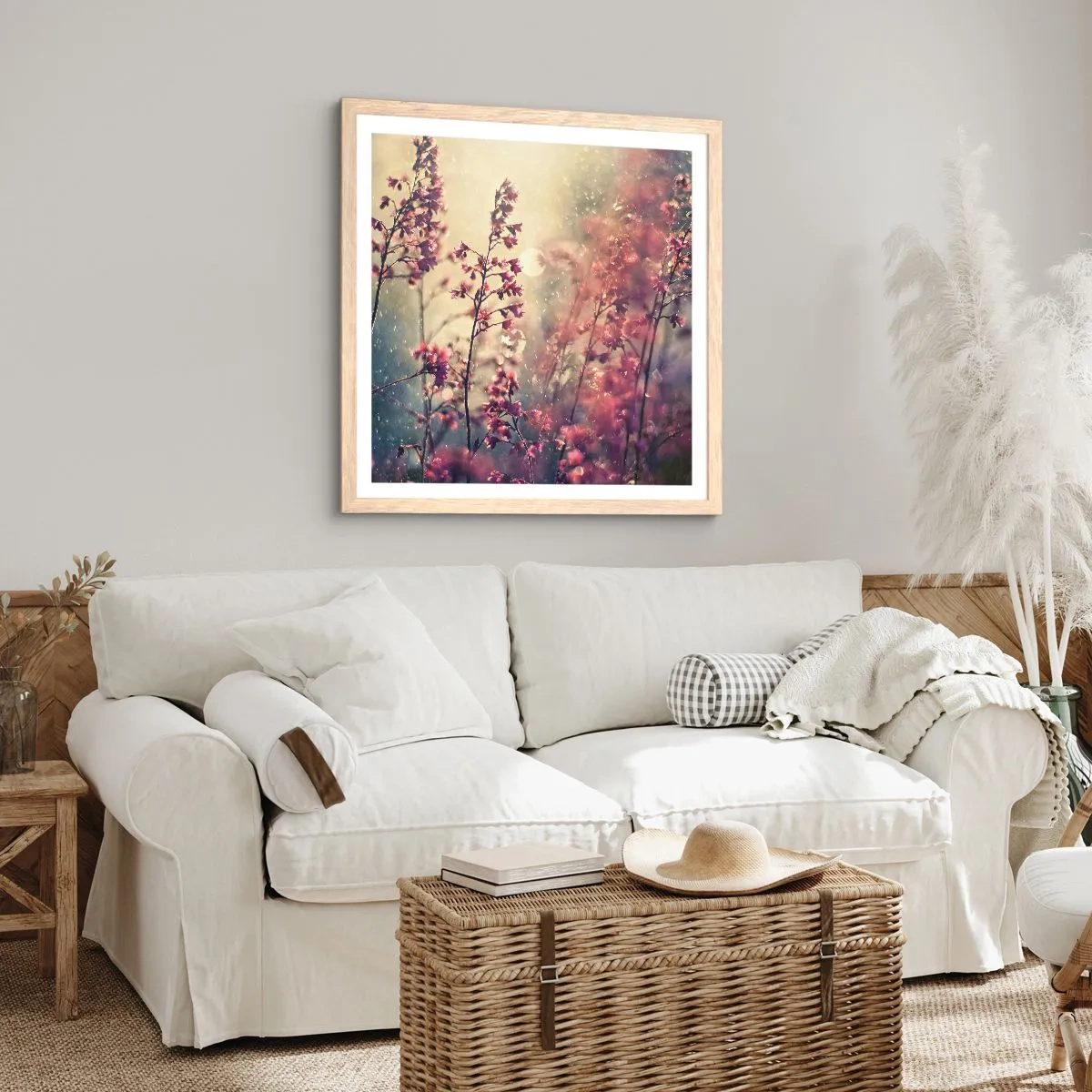 Poster in cornice rovere chiaro - Giardino misterioso - 60x60 cm