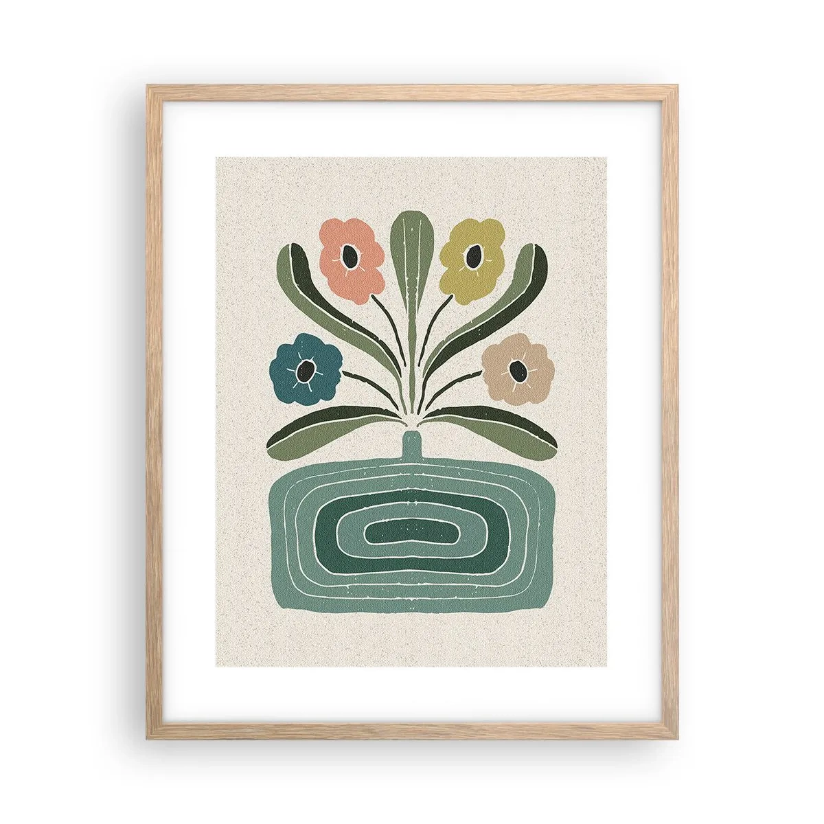 Poster in cornice rovere chiaro - Bouquet simmetrico - 40x50 cm