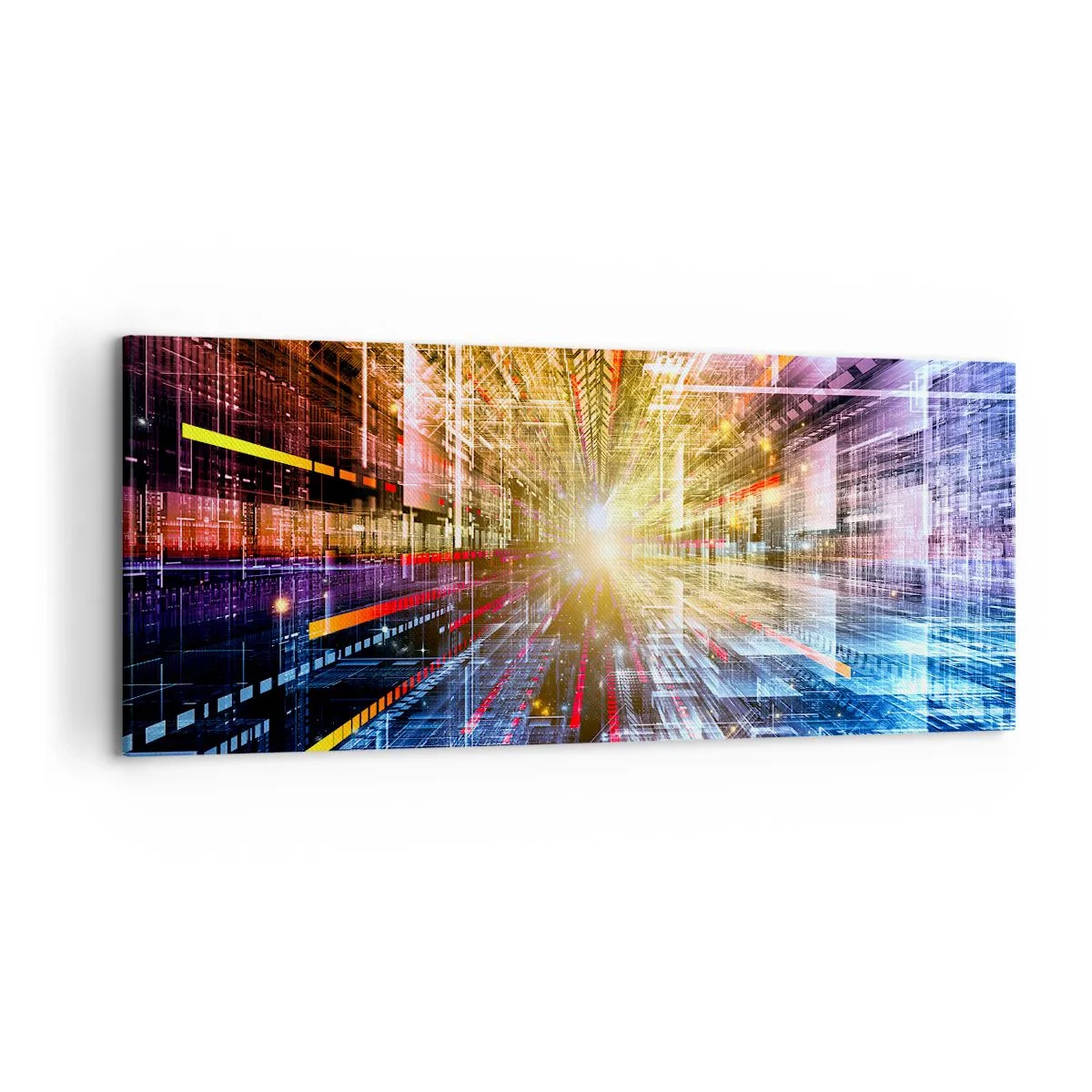 Quadro su tela - Stampe su Tela - Luci dinamiche in un corridoio futuristico - 120x50cm - Corridoio di luce - Decorazione murale moderna per soggiorno e camera da letto ARTTOR