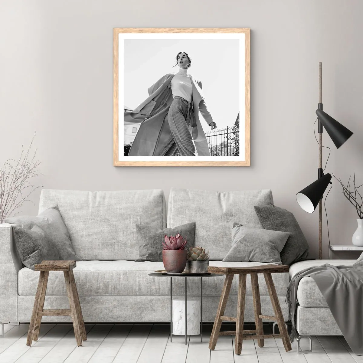 Poster in cornice rovere chiaro - Vieni con me? - 30x30 cm