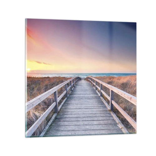 Quadro su vetro - Aurora serale baltica - 50x50 cm