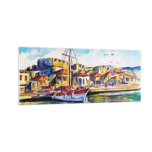 Quadro su vetro - Un colorato pomeriggio - 100x40 cm