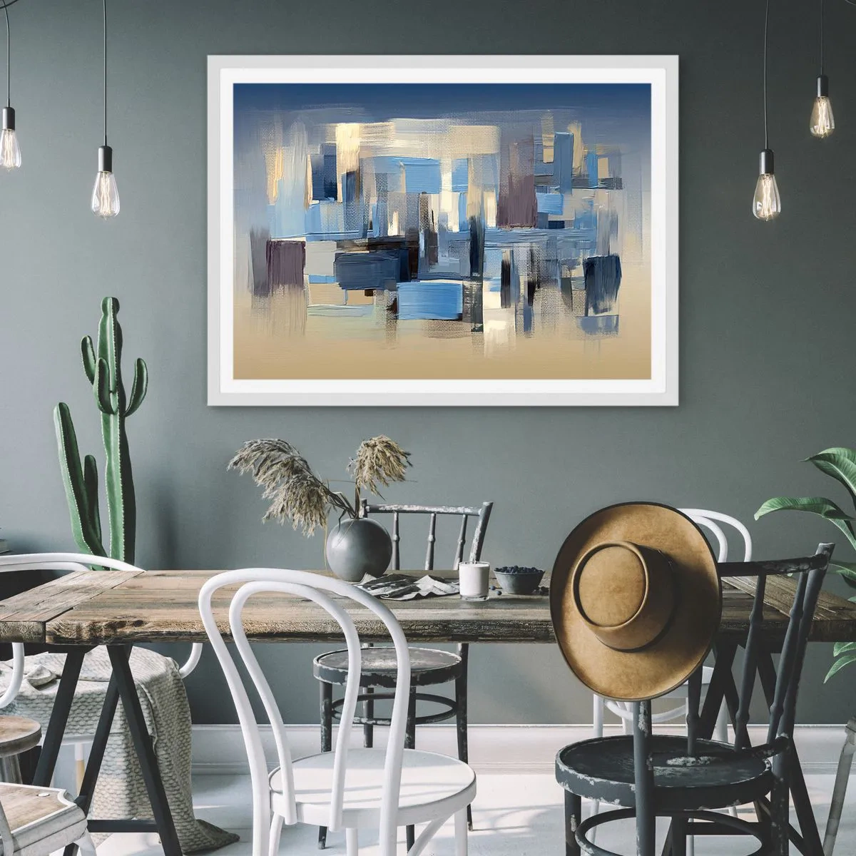 Poster in cornice bianca - Struttura blu - 40x30 cm