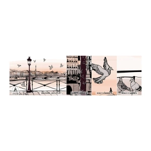 Campione di Fotomurale Adesivo Deluxe Sticker - Sui tetti di Parigi - Architettura, Città, Parigi - 100x30 cm