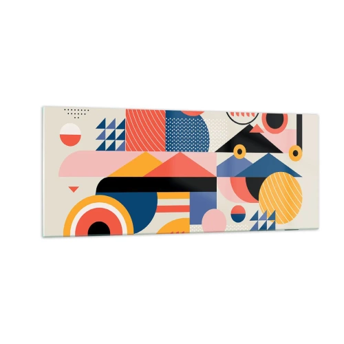 Quadro su vetro - Composizione: divertiti - 100x40 cm