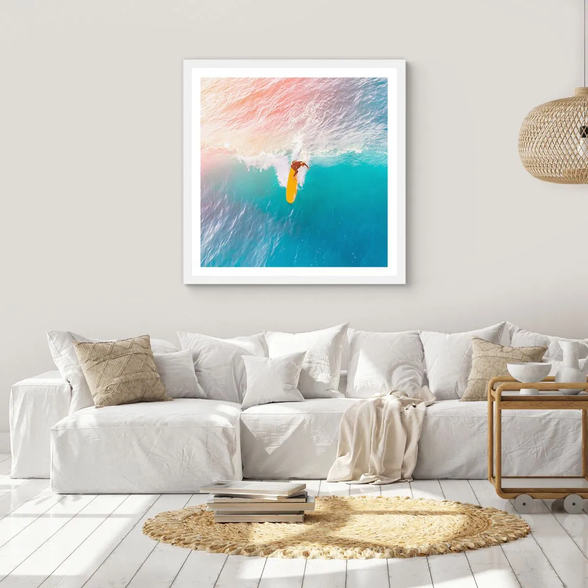 Poster in cornice bianca - Il cavaliere dell'oceano - 30x30 cm