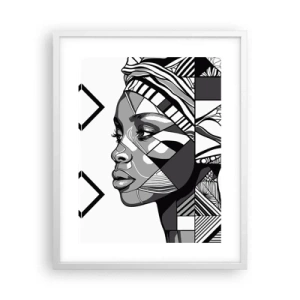 Poster in cornice bianca - Ritratto etnico - 40x50 cm