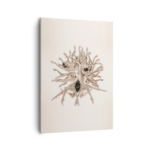 Quadro su tela - Stampe su Tela - Composizione astratta di ballerini in movimento - 50x70cm - Fiorendo nella danza - Decorazione murale moderna per soggiorno e camera da letto ARTTOR