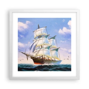 Poster in cornice bianca - Con orgoglio nel vento - 40x40 cm