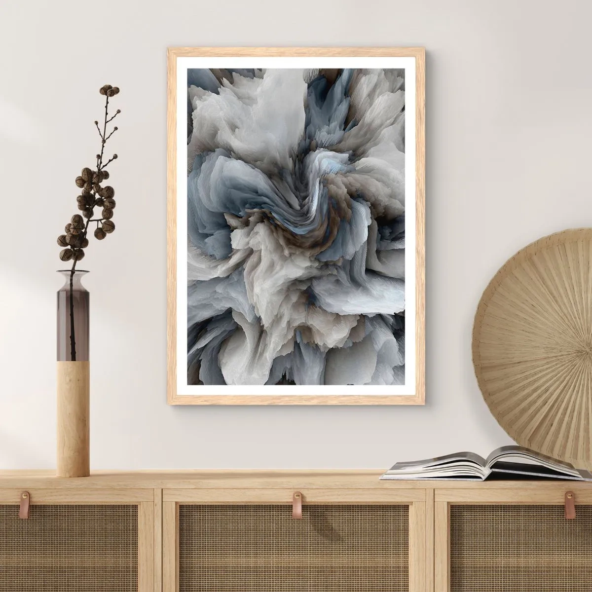 Poster in cornice rovere chiaro - Pietra in fiore - 61x91 cm