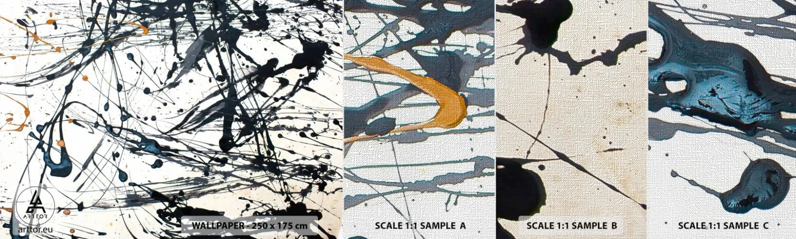 Campione di Fotomurale Premium Canvas - Astrazione espressionistica - Astrazione, Pezzo, Artistico - 100x30 cm