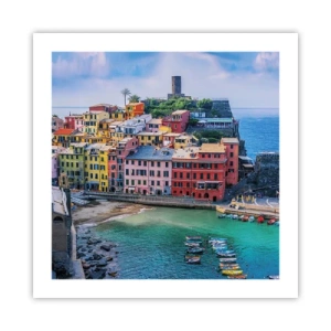 Poster - Magica cittadina mediterranea - 50x50 cm