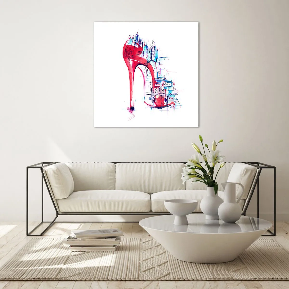 Quadro su vetro - Elegante nella grande città - 40x40 cm
