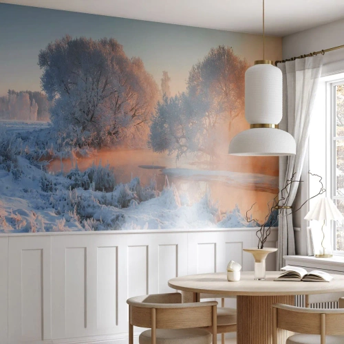 Fotomurali Autoadesivo Deluxe Sticker - Tutto brilla al sole nel cristallo - Paesaggio, Inverno, Fiume - 350x256 cm