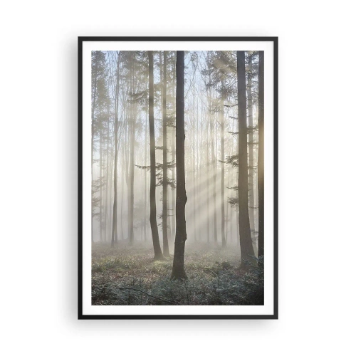 Poster in cornice nera - Anche la nebbia si è svegliata - 70x100 cm