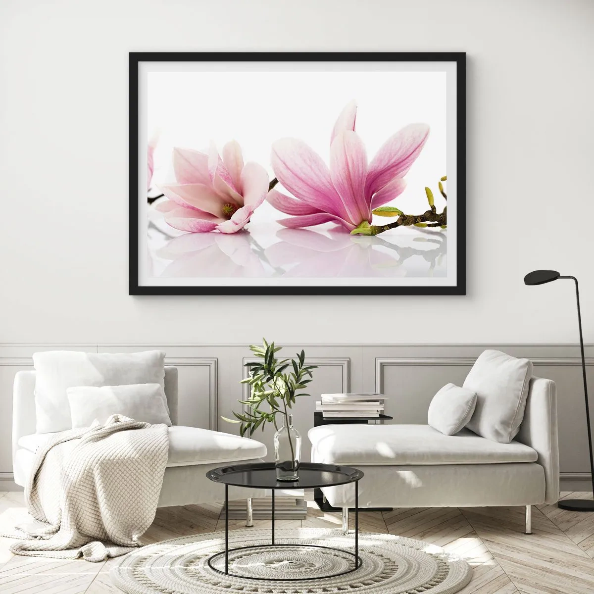 Poster in cornice nera - Delicati come un soffio di primavera - 40x30 cm